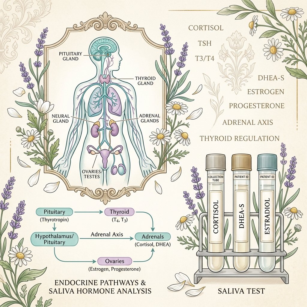 Lavender flowers and hormone chemistry structure details